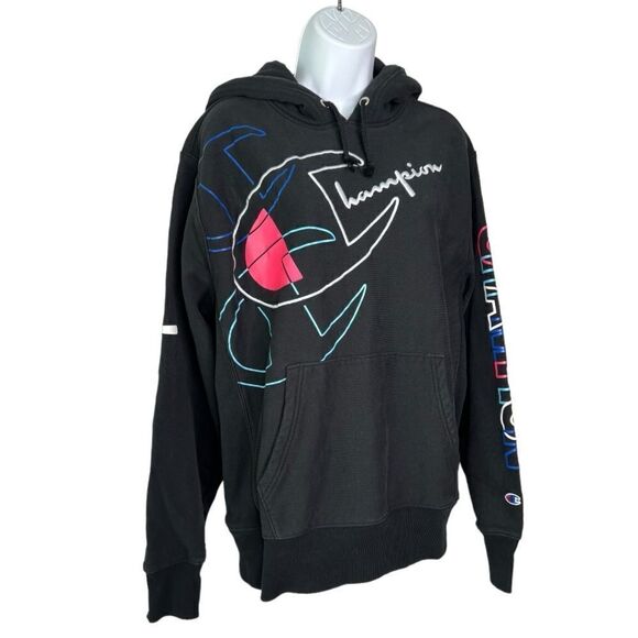 Champion L Reverse Weave Heavyweight Graphic Hooded Sweatshirt - Picture 3 of 8